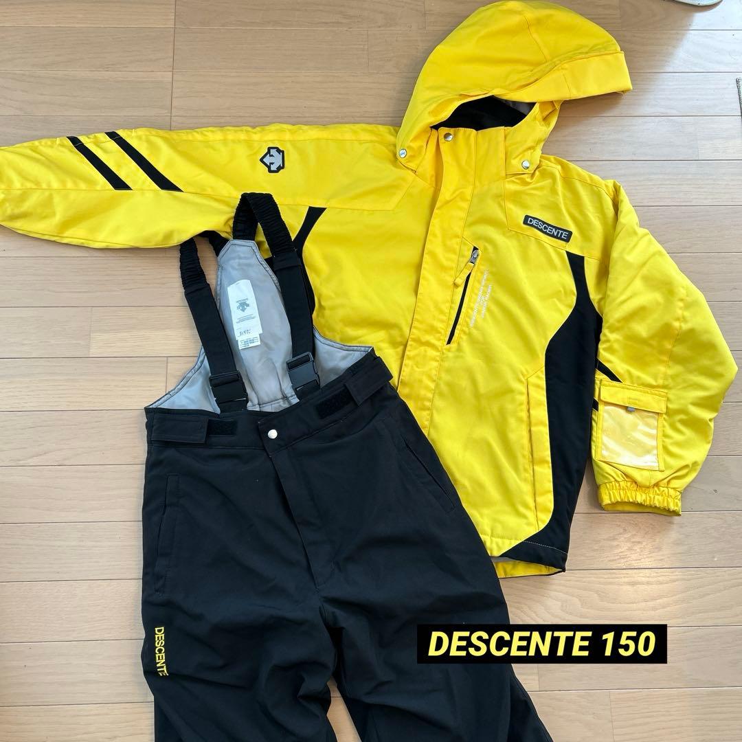 DESCENTE 子ども用スキーウェア イエロー - メルカリ