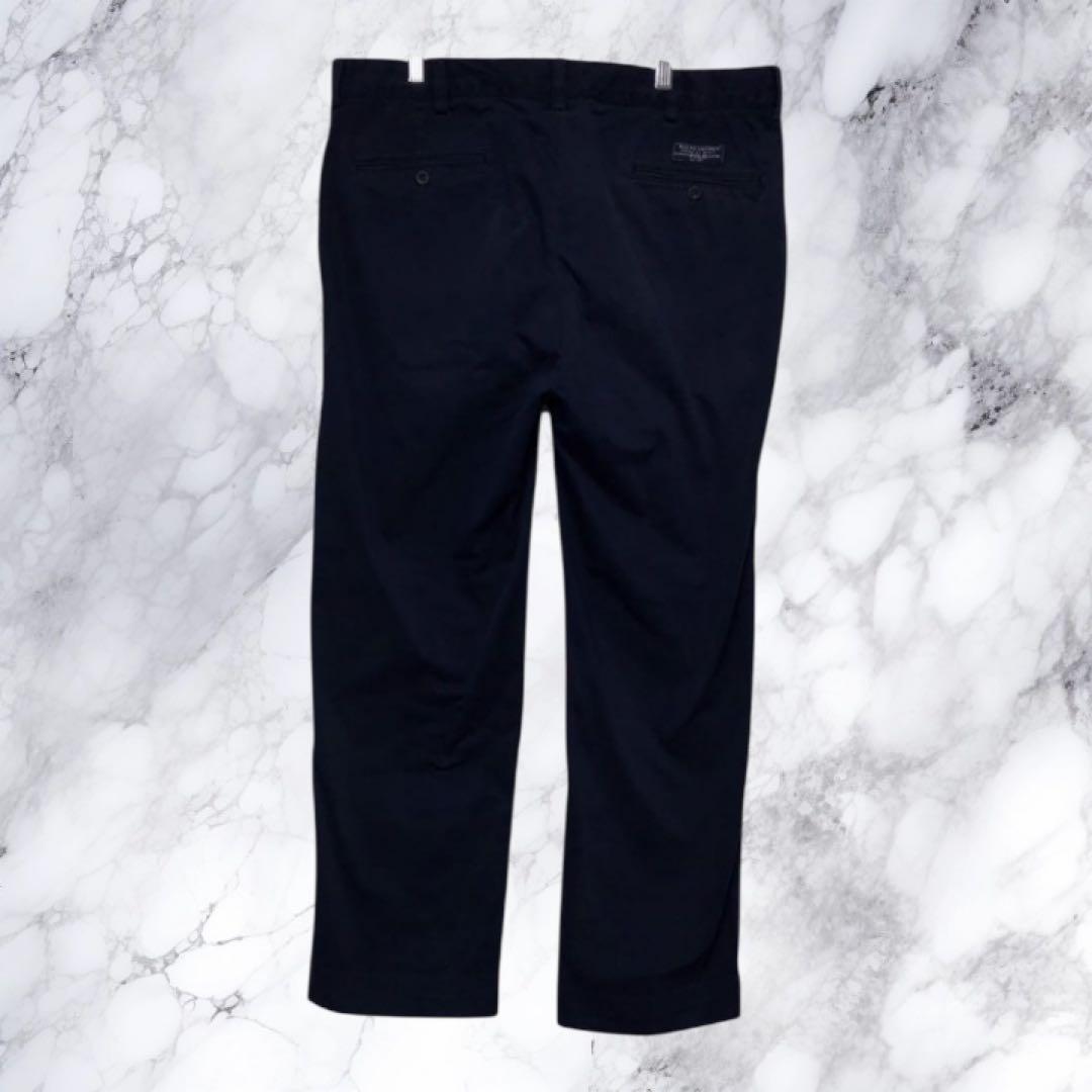 90s POLO ラルフローレン ポロチノ チノパン ワッペンロゴ ネイビー