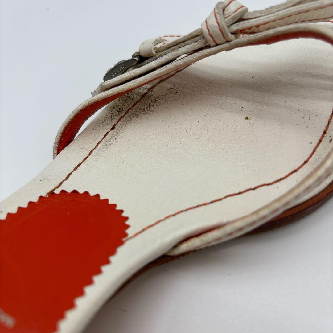 プラダ リボンデザインバイカラー ミュール サイズ35 1/2 22.5㎝相当