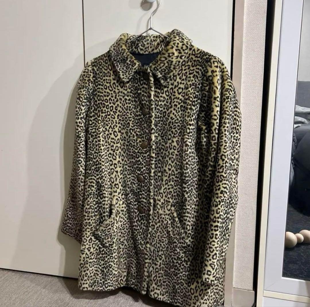 90s agnès b. leopard fur coat chester 90s Vintage Leopard Print Faux Fur Coat Medium VEGAN Fur Coat