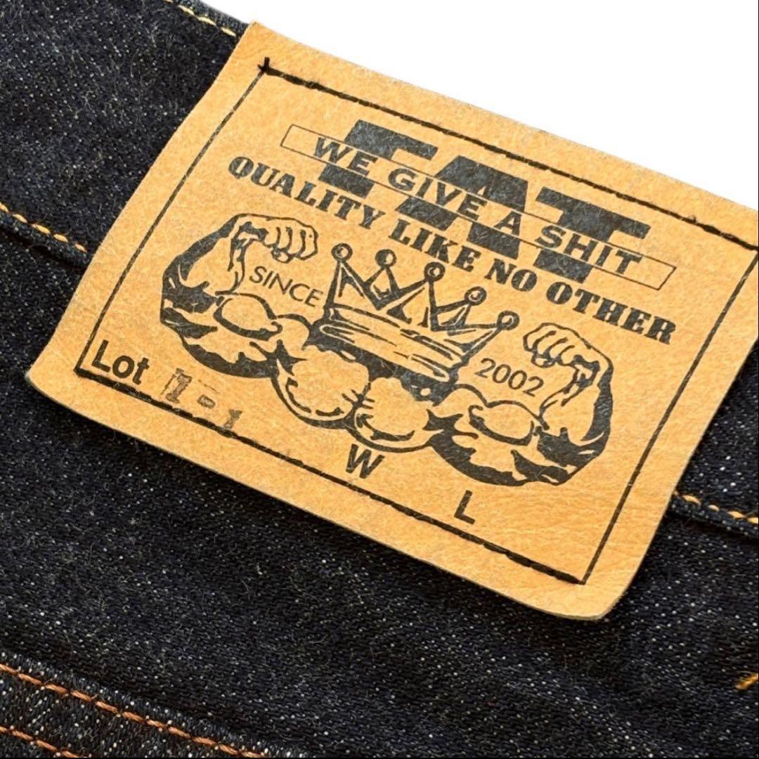 美品F.A.T. デニム FATサイズ 赤耳 セルヴィッチ ワイドテーパード