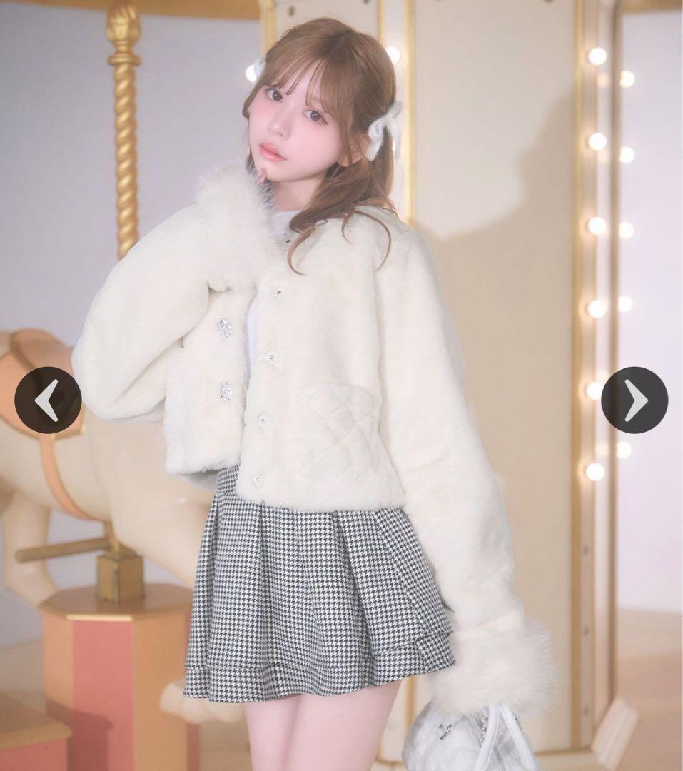 ミシェルマカロン ビジューファーショートコート SKB0017新品未使用