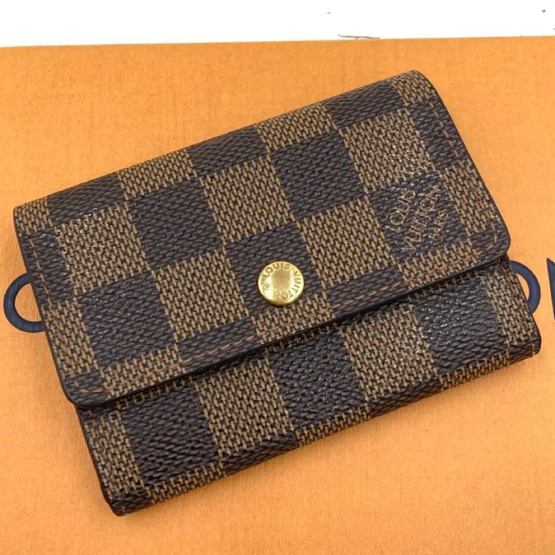 【美品】ルイヴィトン ダミエ ケース ポルトモネプラ エベヌ N61930 LOUIS VUITTON ルイヴィトン N62630 ミュルティクレ6 ダミエ エベヌ