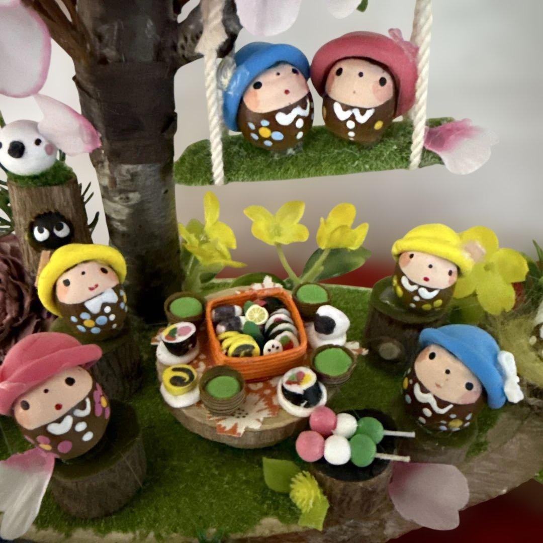 どんぐりアート♡ねこ帽子お雛様オブジェ＆春のオブジェ♡ - メルカリ