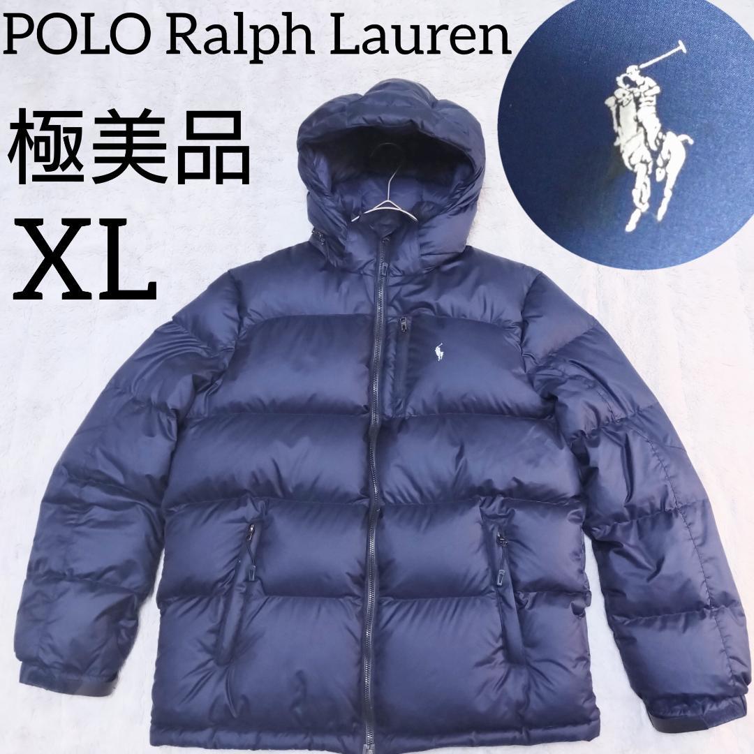 POLO Ralph LaurenダウンジャケットXL、ホースロゴ、ネイビー - メルカリ
