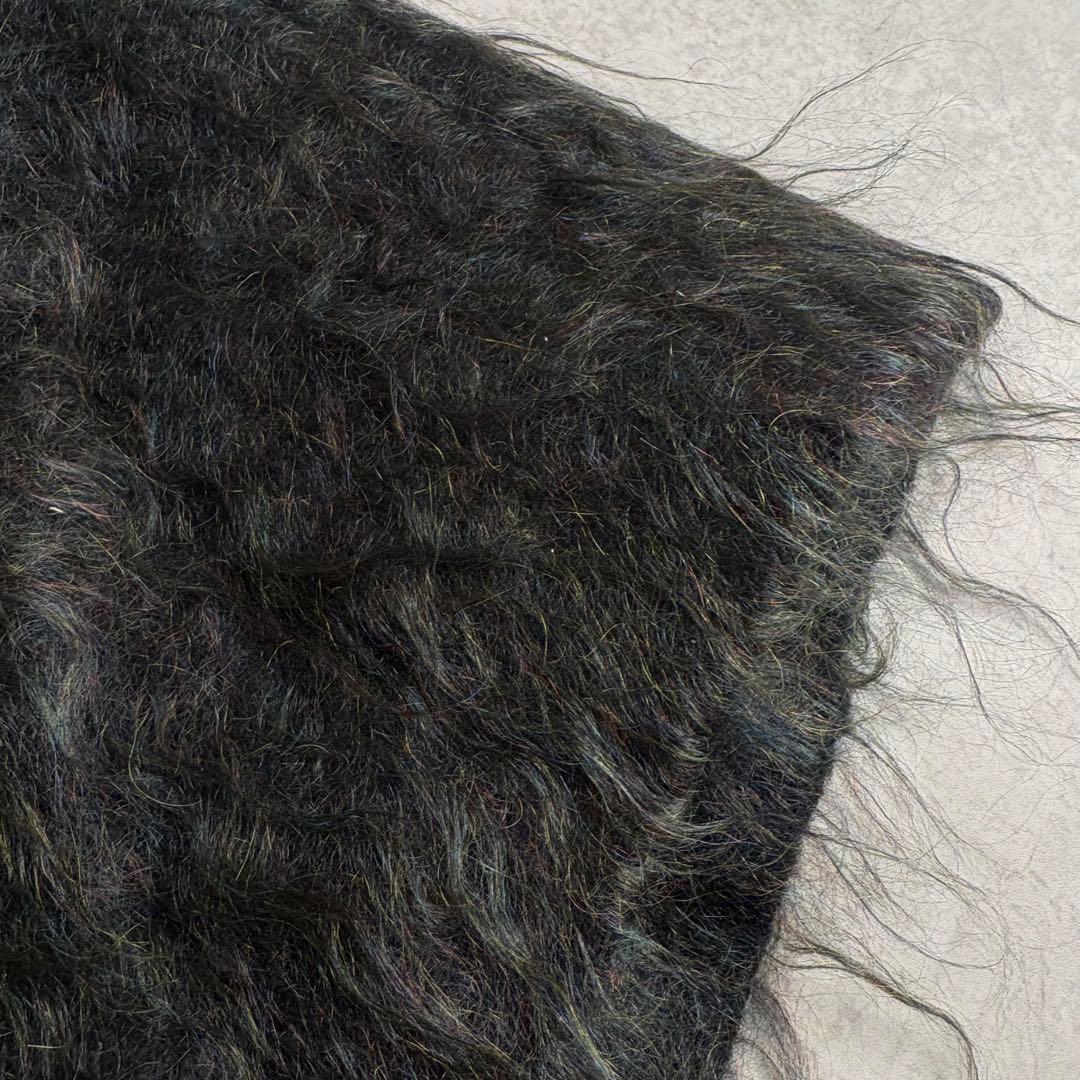 モヘア混 メランジシャギーコート 2 緑 ニュアンスカラー 比翼ボタン