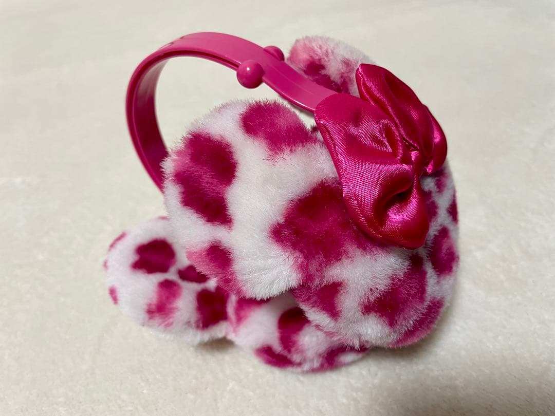 ディズニー イヤーマフ 耳当て ヒョウ柄ピンク - メルカリ