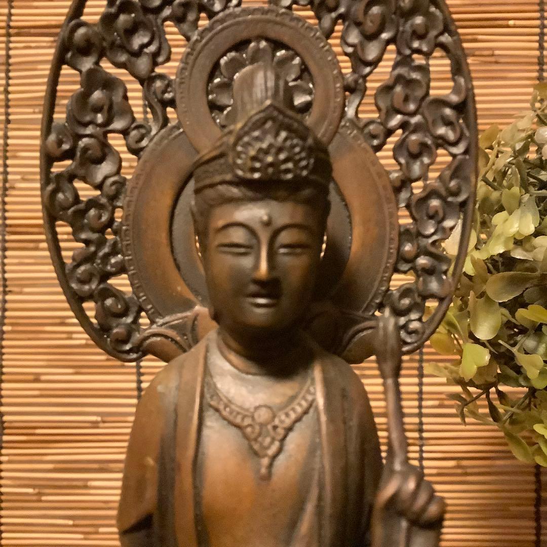 大正〜昭和期「聖観世音菩薩立像」仏教三大信仰・観音経・般若心