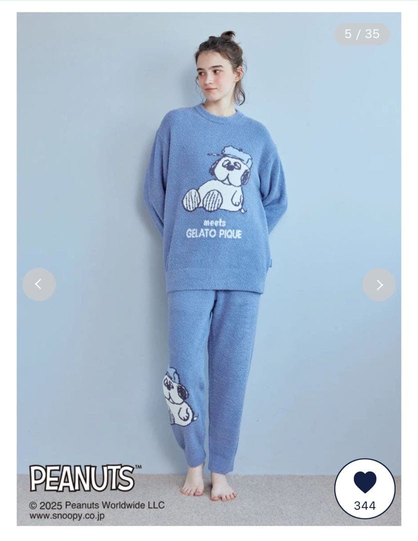 新品 gelato piqueジェラートピケ スヌーピー オラフ 上下セット M