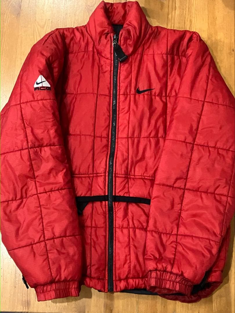 90s NIKE ACG ダウン ジャケット 赤 キルティング 中綿 - メルカリ