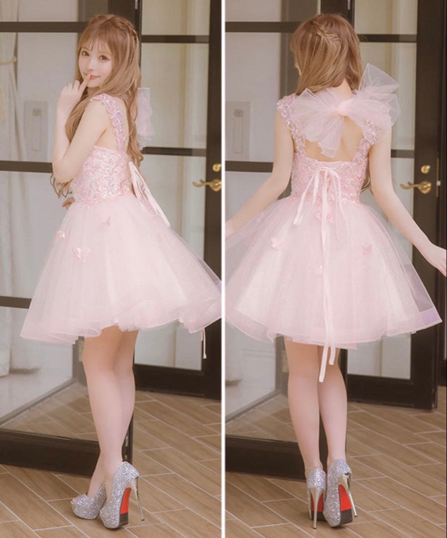 LaLaTule Tika ピンク フリルドレス S バースデードレス - メルカリ