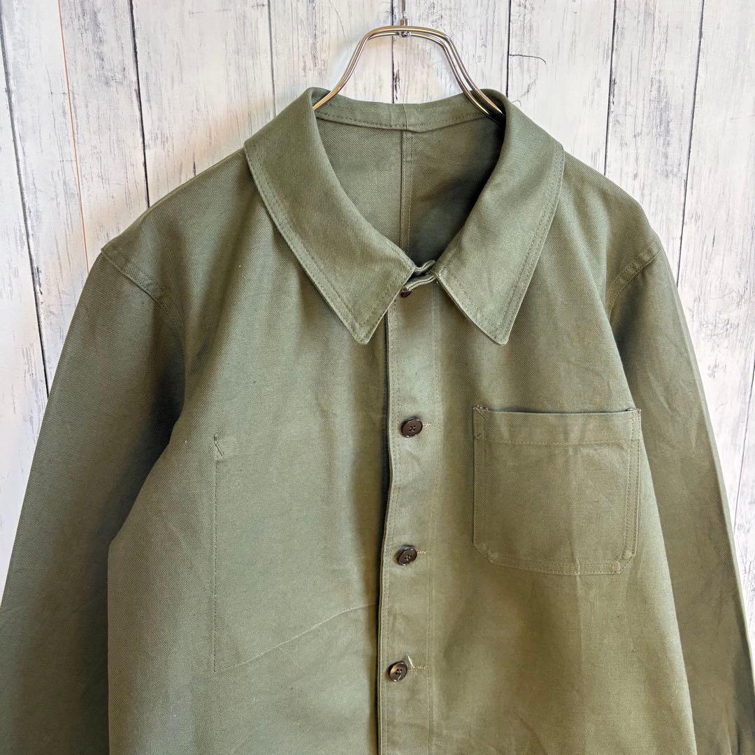 60s フレンチ ホスピタル カバーオール ワークジャケット ユーロワーク