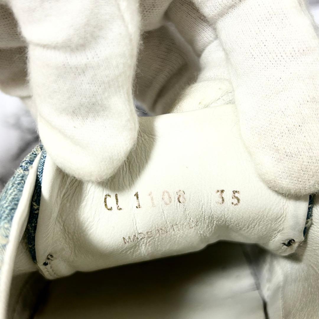 ルイヴィトン デニムスニーカー モノグラム 青 22.5cm 保存袋付き