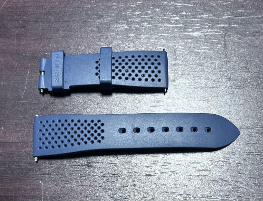 週末値下げ！ZENITH ゼニス ラバーベルト 純正 ゼニス ZENITH 純正 クロノマスター用 ラバーバンド ブラック ラバー