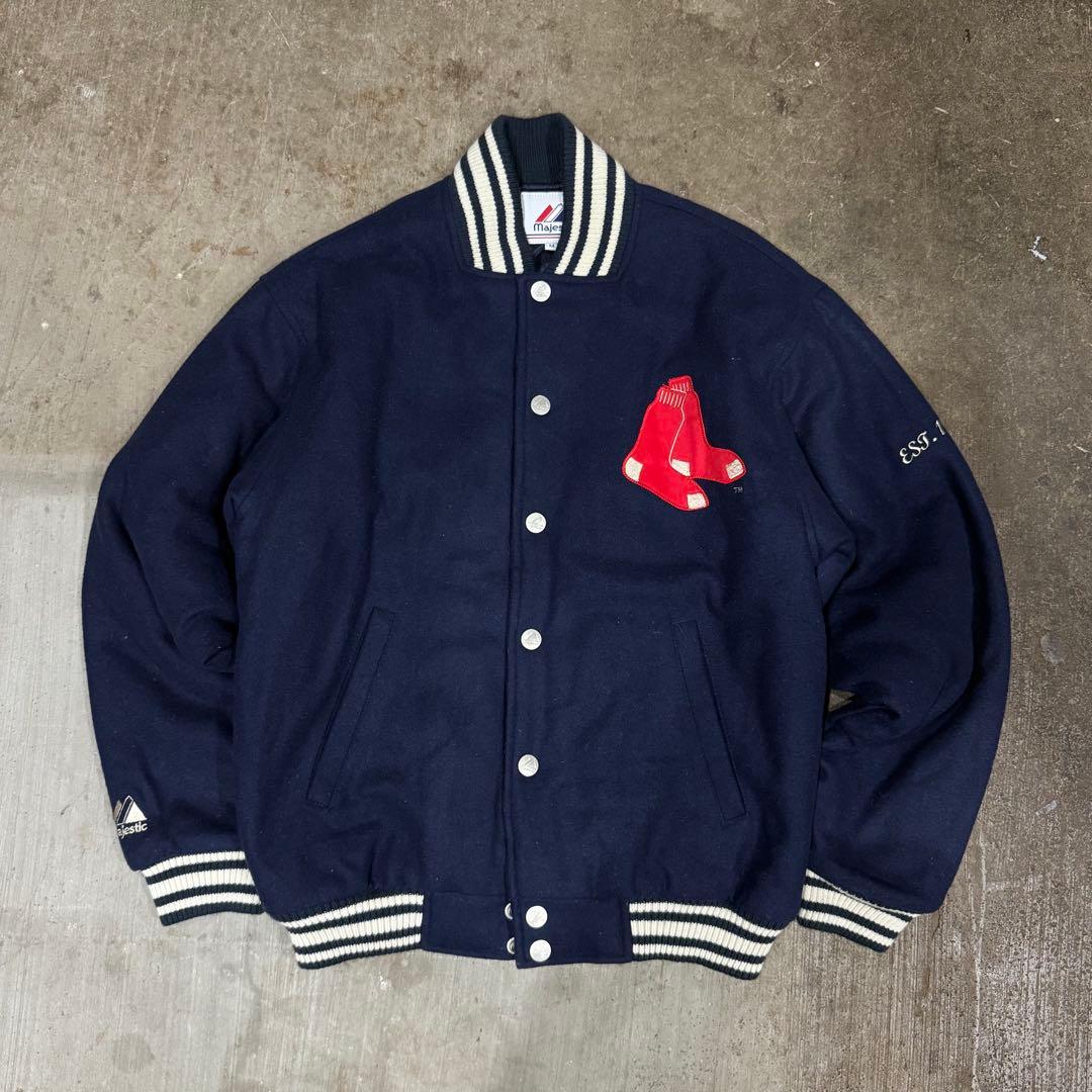 00's Majestic レッドソックス スタジャン ネイビー MLB y2k - メルカリ
