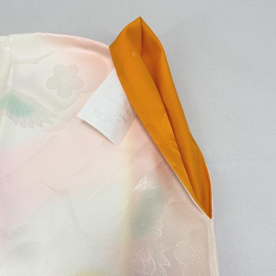 ゆりのはな 未使用品 振袖用 長襦袢 紋ちりめん ほていや扱い 正絹 E404