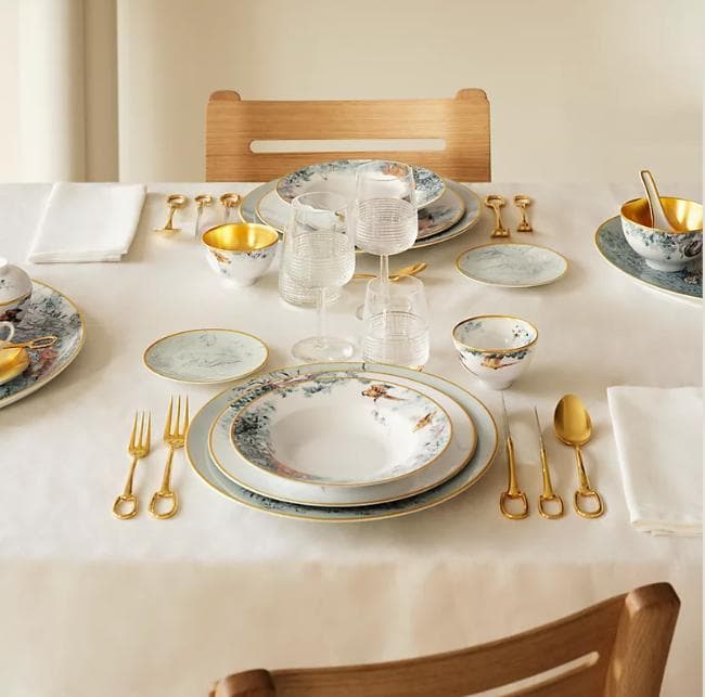 エルメス スーププレート〈赤道直下のスケッチ〉2点セット 新品未使用