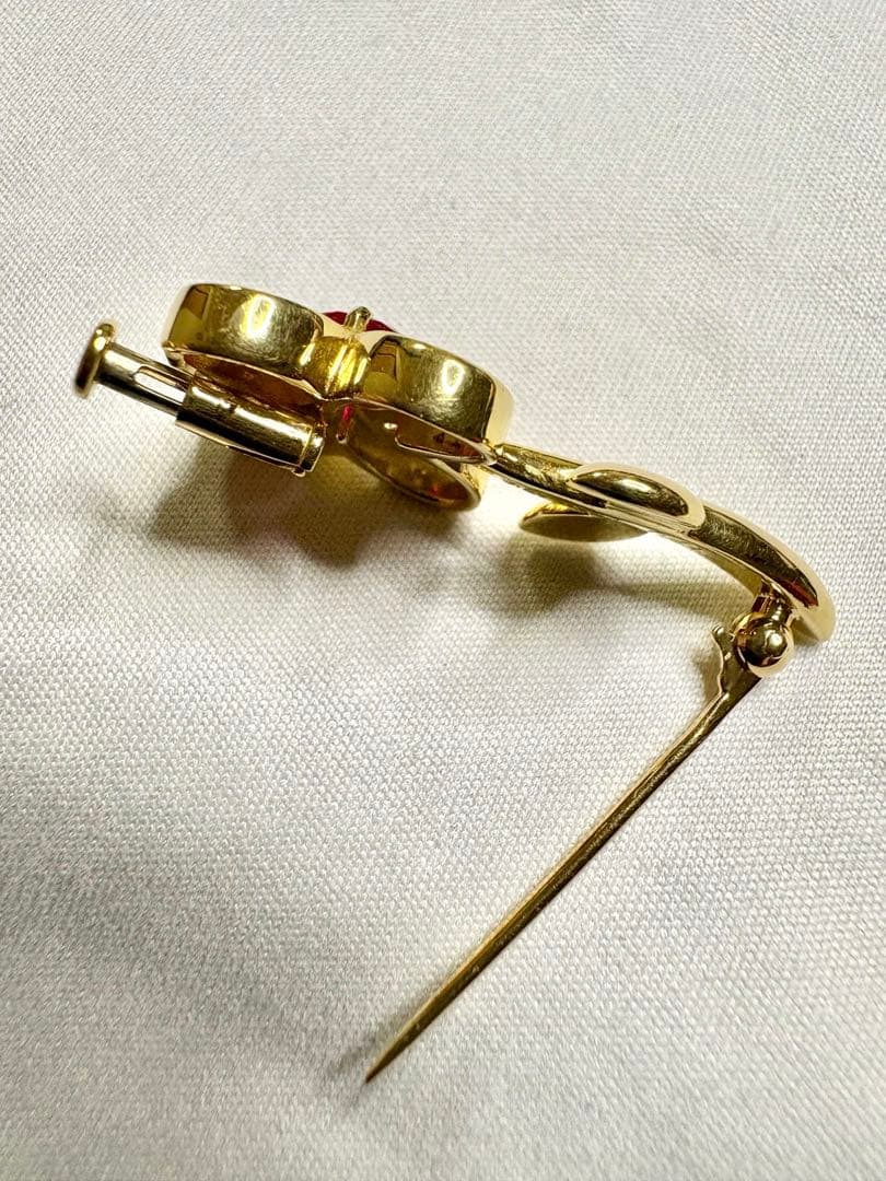 K18 ブローチ ダイヤ ルビー ガーネット ピンクダイヤモンドの通販はau