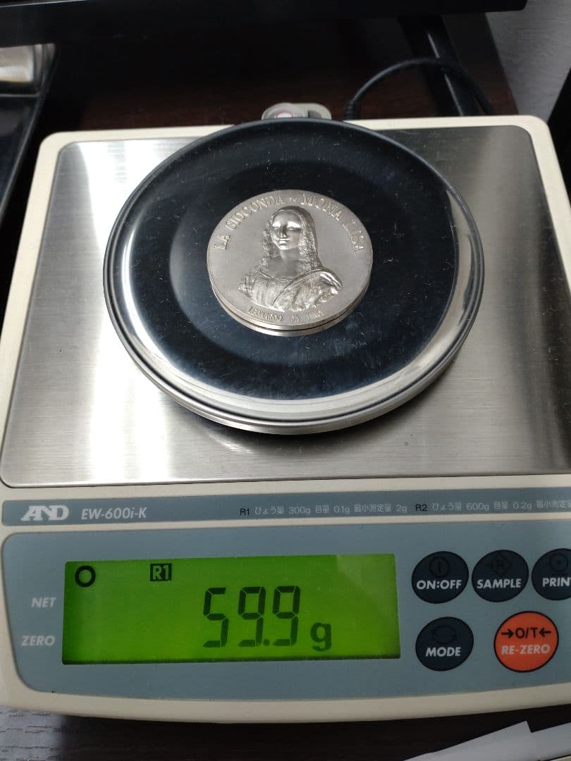 1974年 モナリザ 純銀製記念メダル ケース付き　59.9g