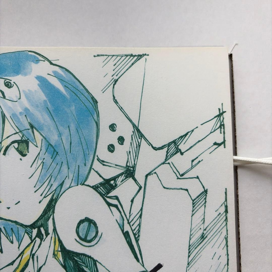 林原めぐみ直筆サイン色紙 エヴァンゲリオン綾波レイイラスト(額縁付き