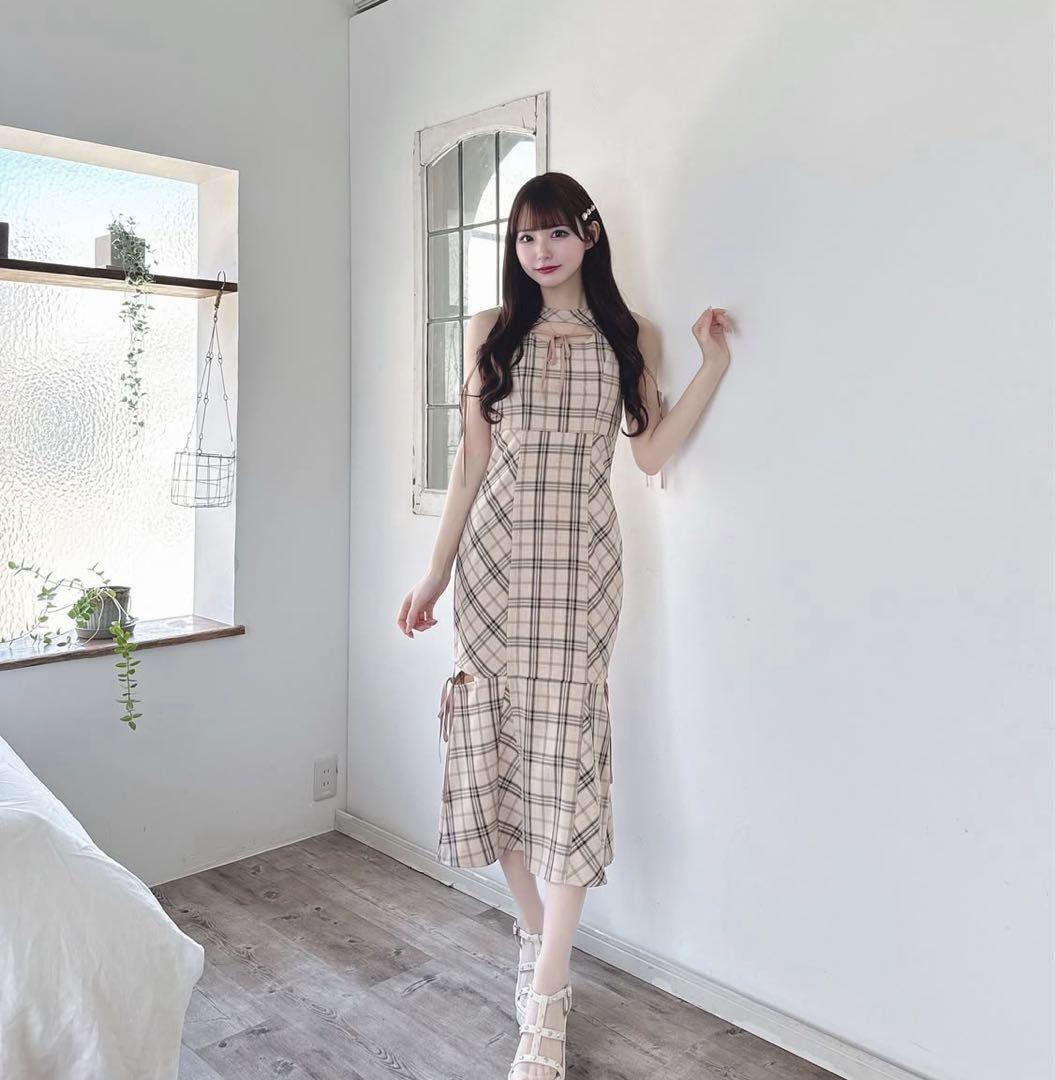 バイアスチェックマーメイドワンピース♡XSサイズ♡完売品♡ミシェル