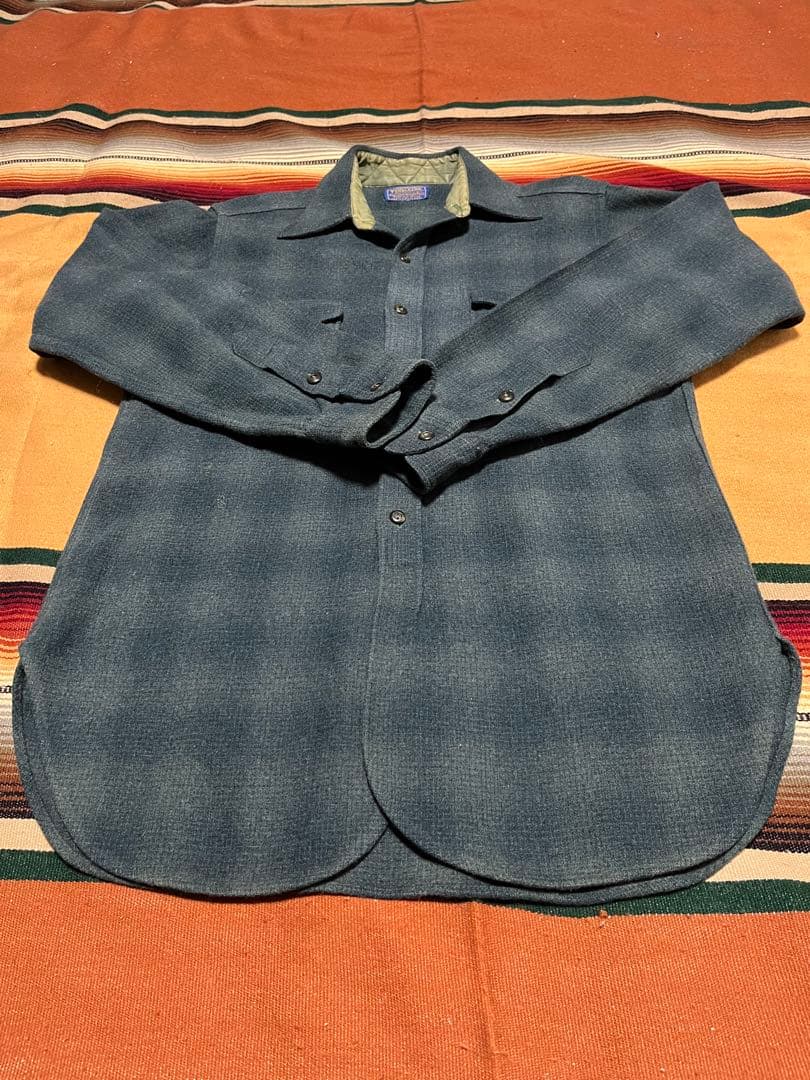40s USA製 PENDLETON ボードシャツ \"オンブレ\" グリーン系
