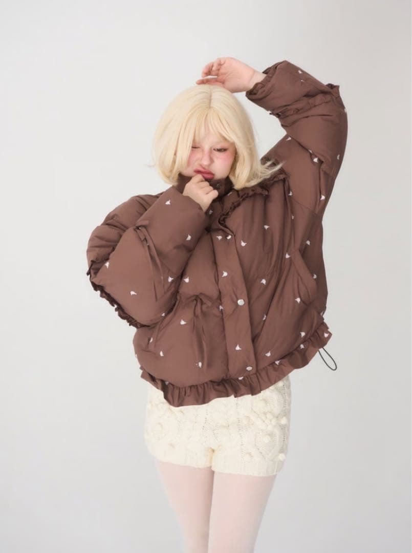 rose frill down jacket sovisoon - メルカリ
