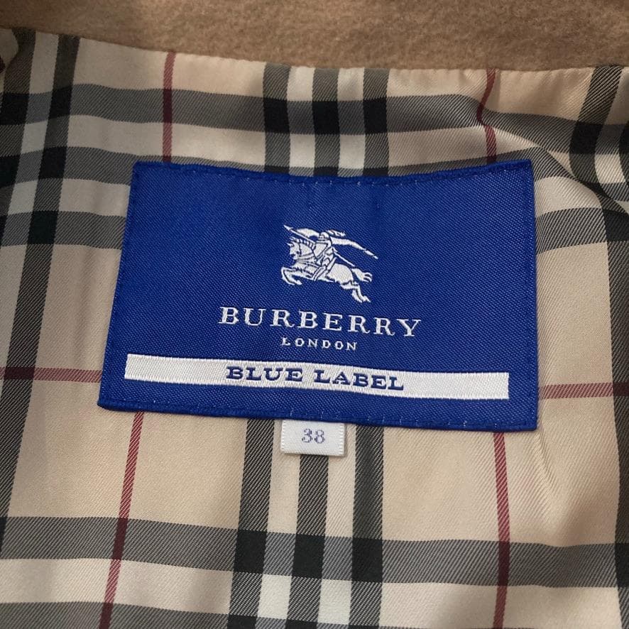 朴*様 【美品】バーバリーブルーレーベル アンゴラ混ロングコート 裏地