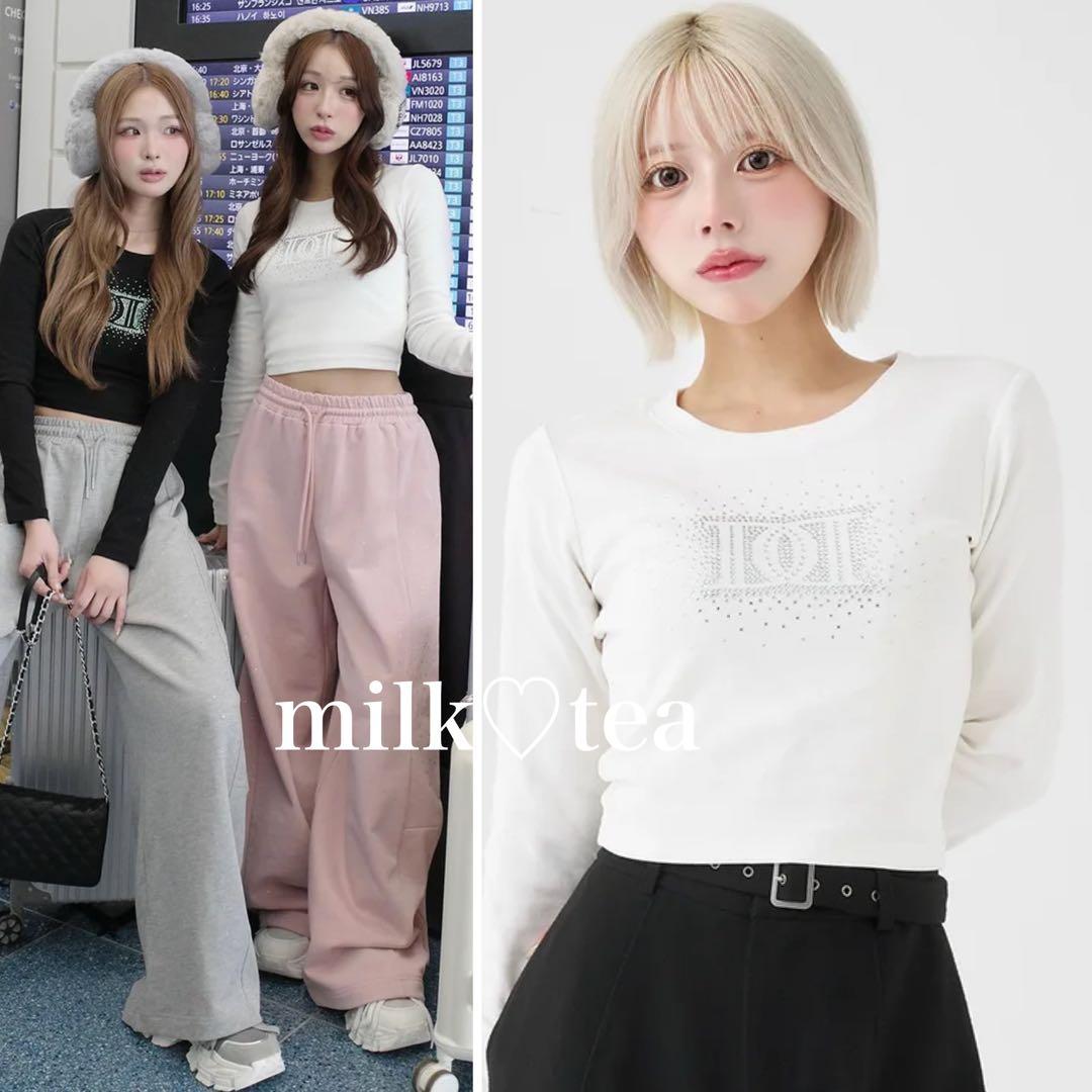 新品タグ付 ダーリッチ ホワイト シャイニーDDロゴコンパクトロングT