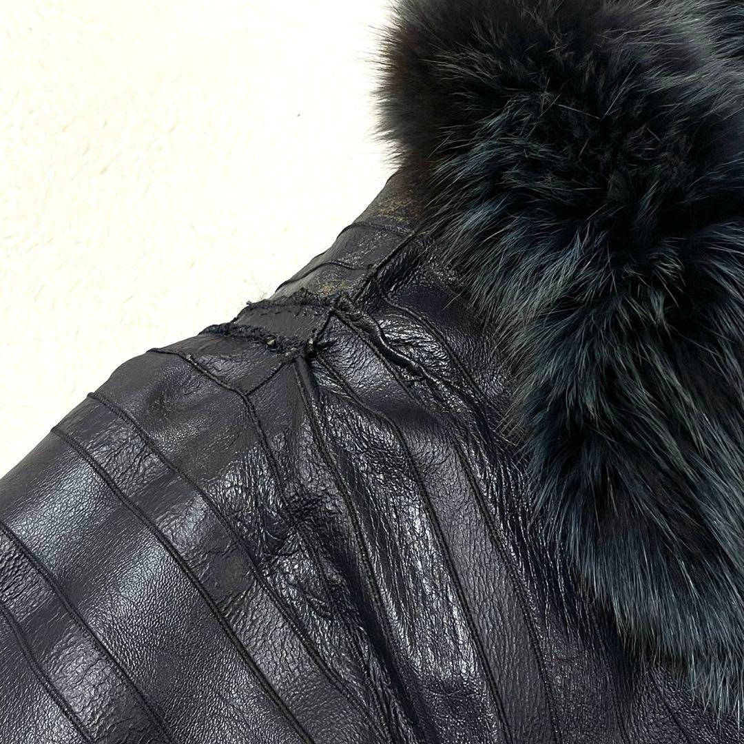 ボリューム◎カラーフォックス ブルー系 ファーコート 毛皮 FOX