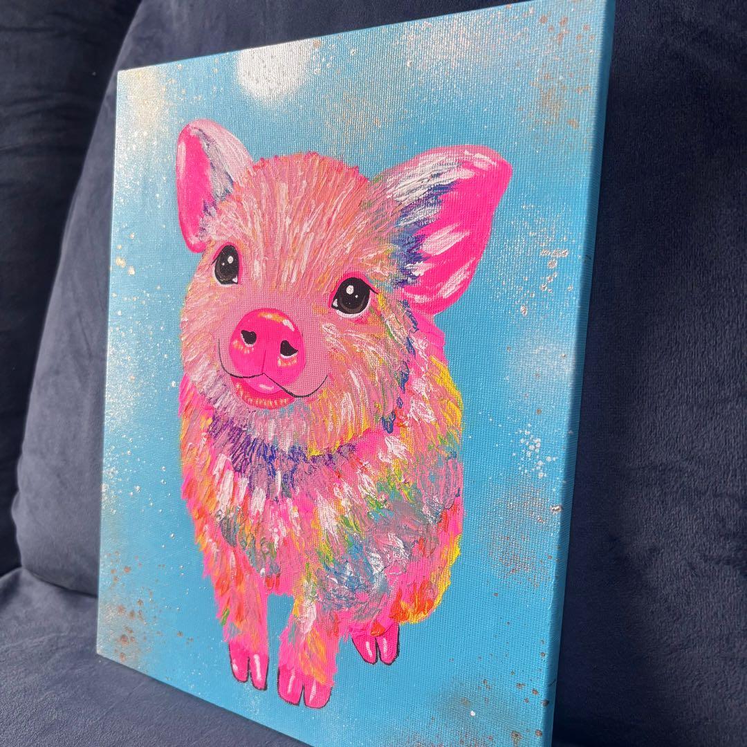 ⭐️ミニブタ⭐️絵画 原画 現代アート キャンバス アクリル画