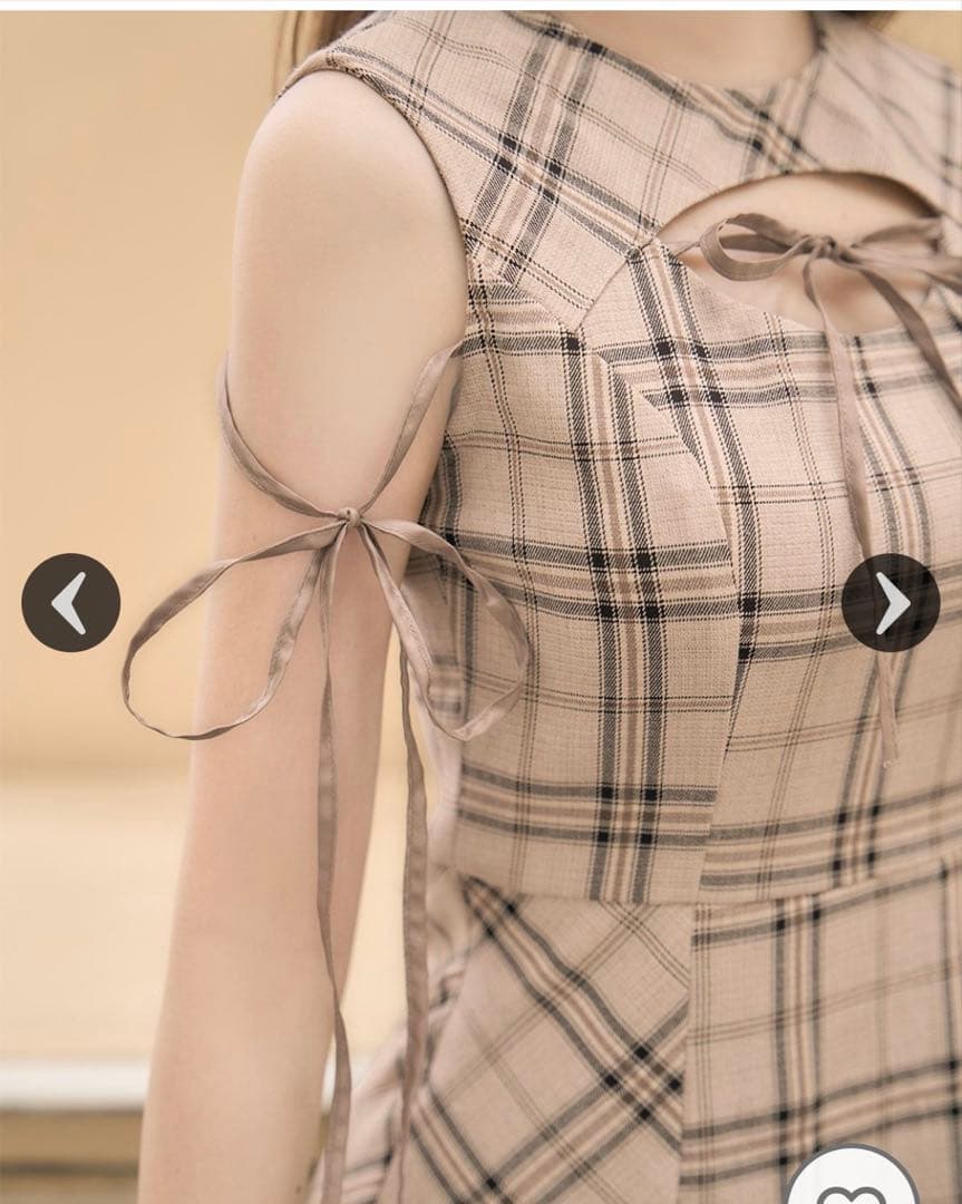 フロントオープンチェックミニワンピ - メルカリ