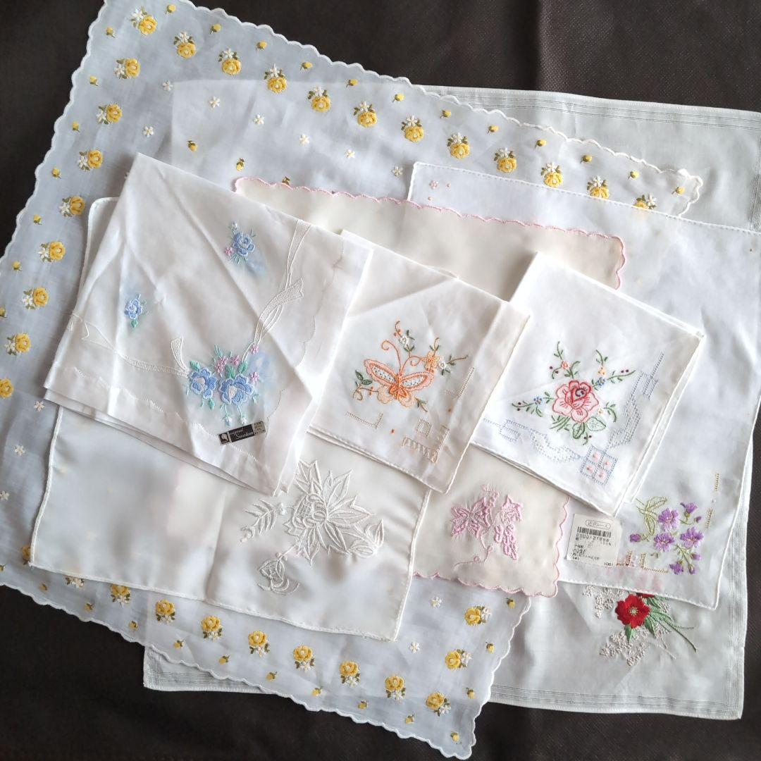 スワトウ 近沢レース他 刺繍ハンカチ 8枚セット 汕頭 スワトー Swatow