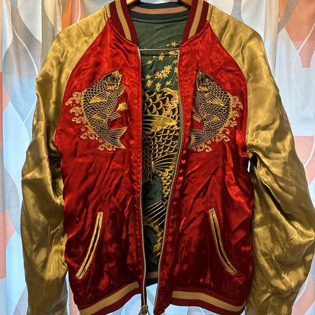 SCRIPT花旅楽団 鯉刺繍 リバーシブルスカジャン