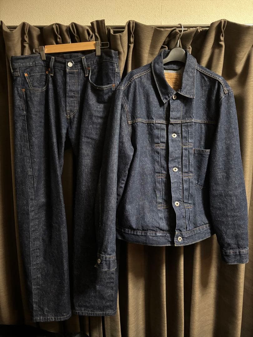 美品 LEVI'Sプレミアム セットアップ ヘンプ混 大戦復刻モデル big E