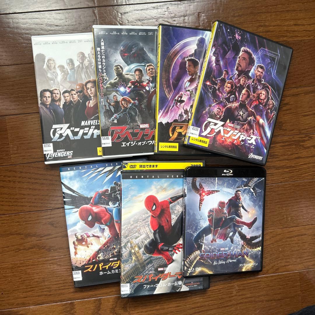 アベンジャーズ・スパイダーマン DVDセット - メルカリ