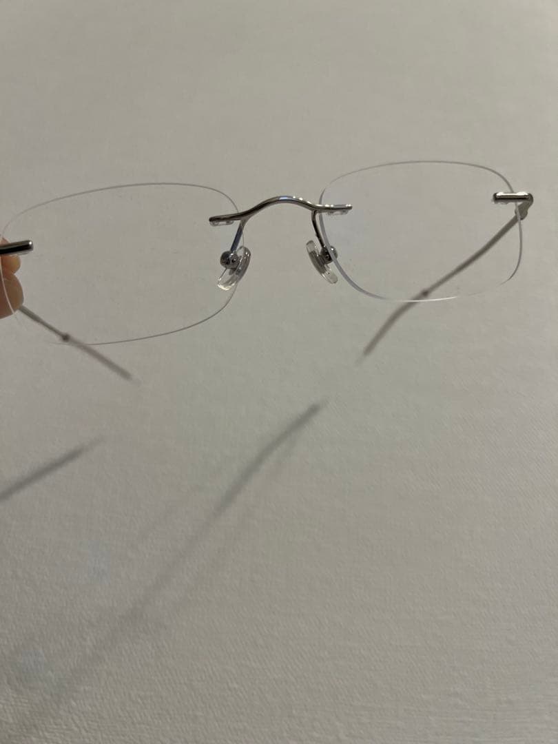 本多大夢 リムレスメガネ 度なし クリアレンズ JINS ROIROM 極美品