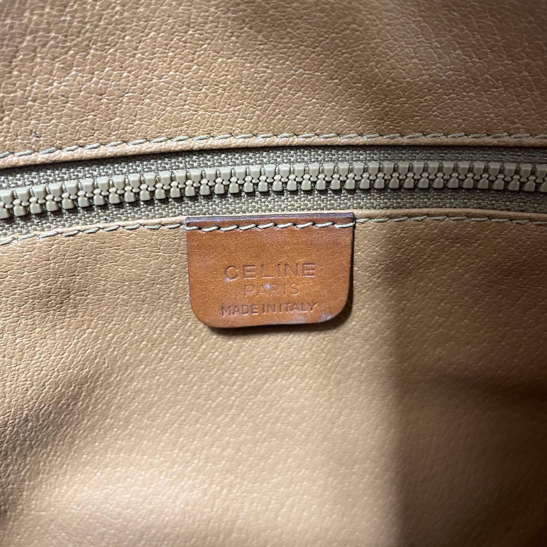 2602-77｜セリーヌ ハンドバッグ ブラウン マカダム柄 トリオンフ