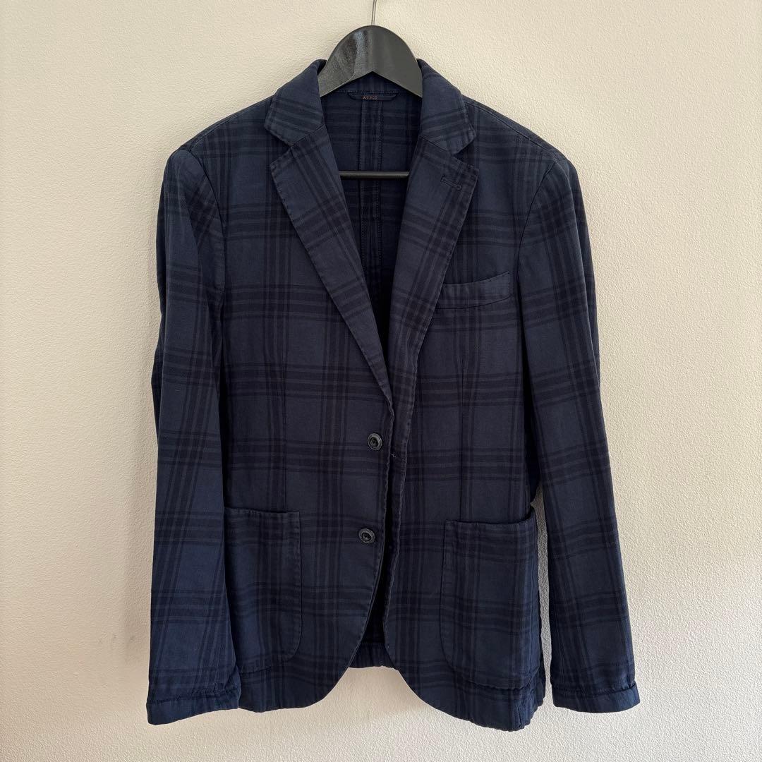 A.P.C. ネイビー チェック ジャケット - メルカリ
