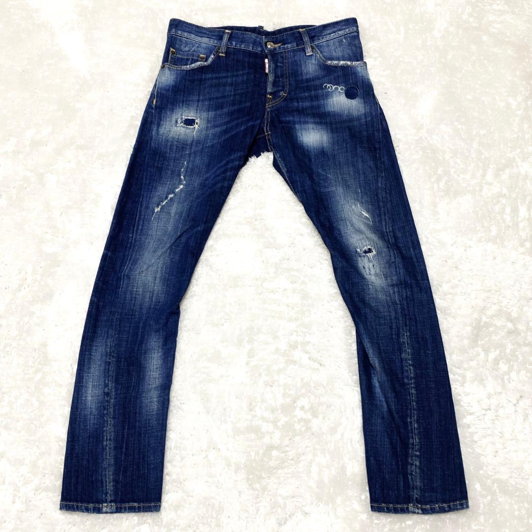 DSQUARED2 セクシーツイスト ダメージ加工 ストレッチ 44 濃紺 - メルカリ