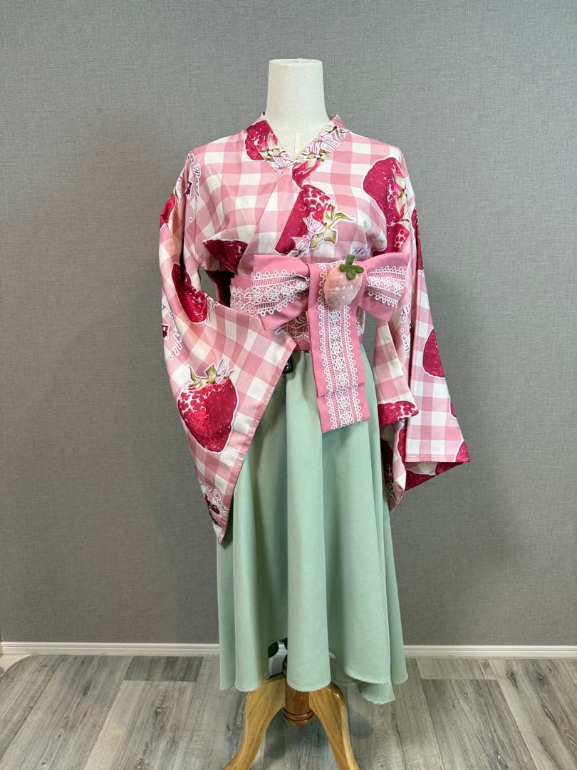 ToAlice いちご柄 和ロリ セット 未使用有 ピンク ギンガムチェック