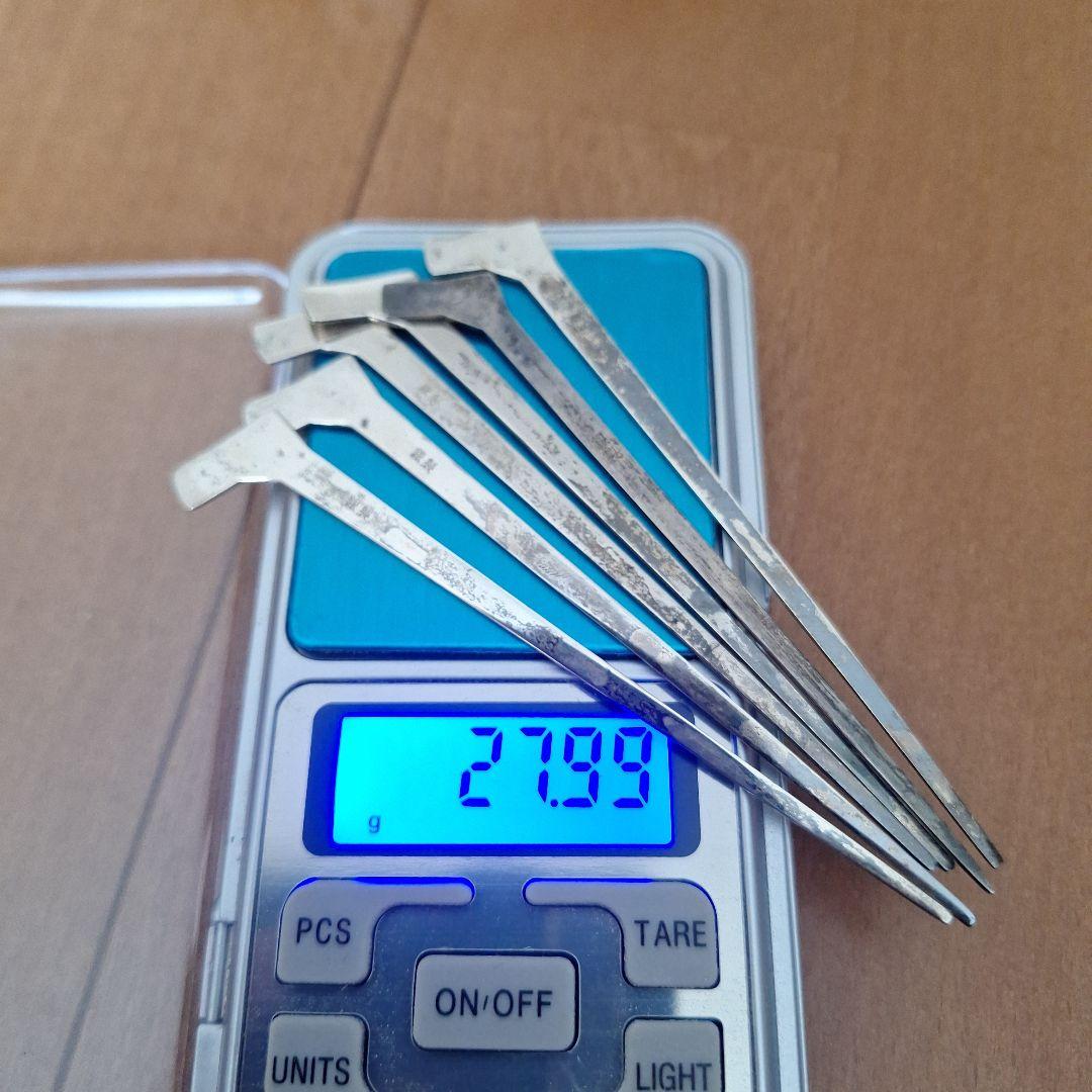 銀製 楊枝 おしゃれ 茶道具 菓子切り ６本セット 箱付き　刻印有り 銀製 楊枝 おしゃれ 茶道具 菓子切り 6本セット 箱付き 刻印有り