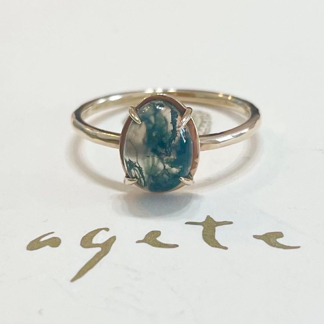 agete】アガット K10 モスアゲート リング 9号 指輪 グリーン - メルカリ