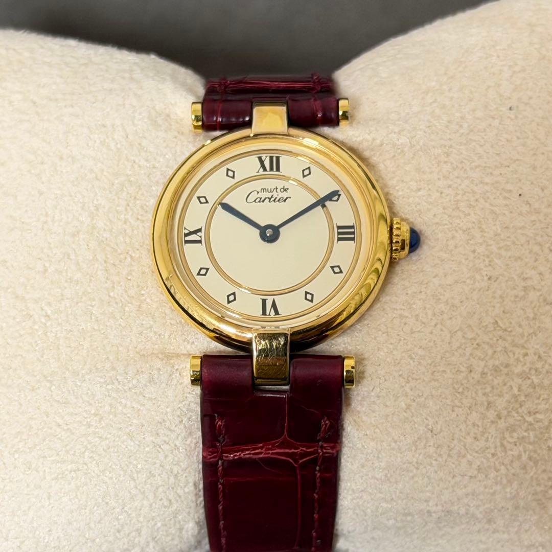 カルティエ マスト ヴァンドーム ヴェルメイユ ヴィンテージ 純正革ベルト・尾錠 カルティエ マスト ヴァンドーム ヴェルメイユ ヴィンテージ 純正革