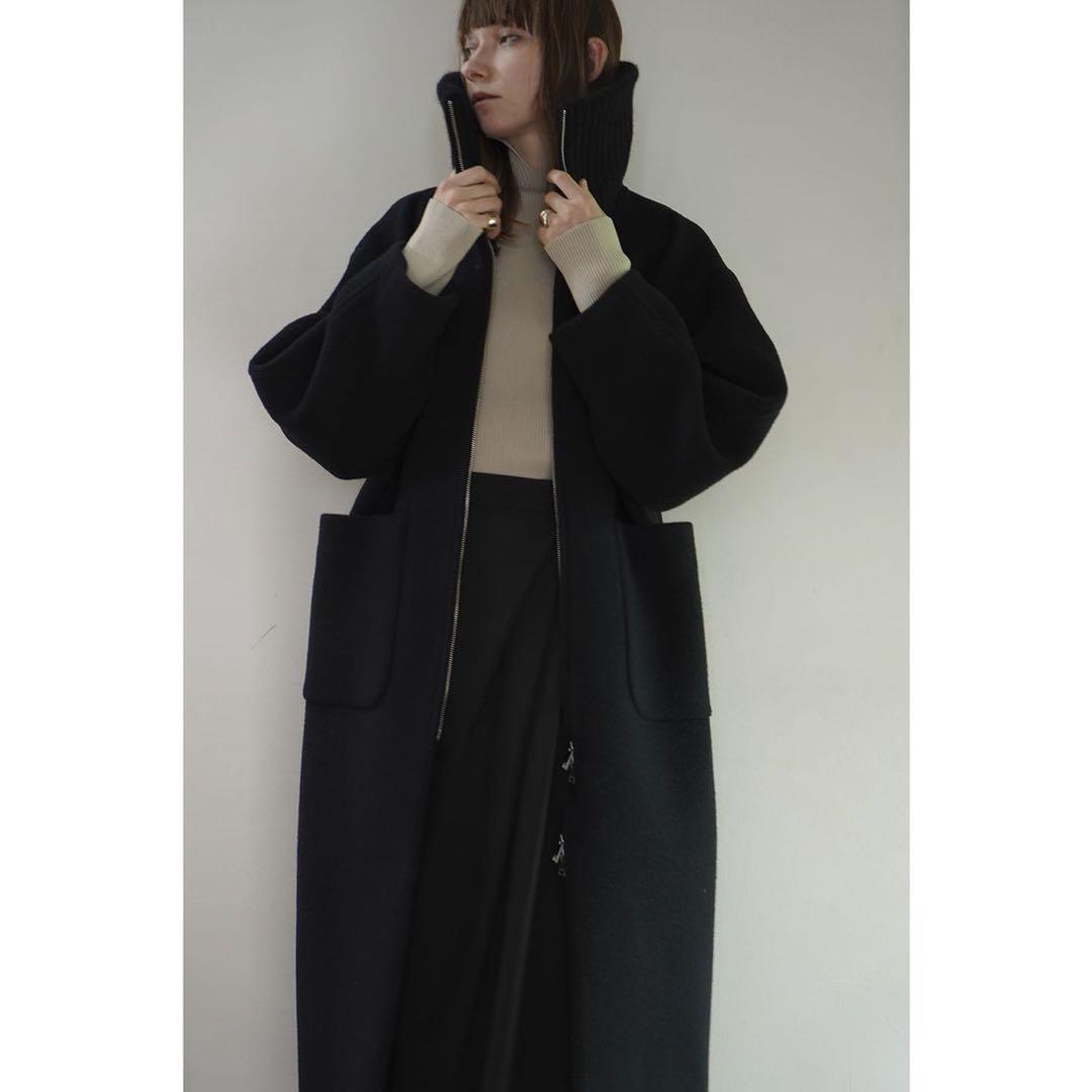 M*e様 CLANE ブラック クラネ　リブカラーウールロングコート CLANE（クラネ）の「【CLANE/クラネ】RIB COLLAR WOOL LONG COAT