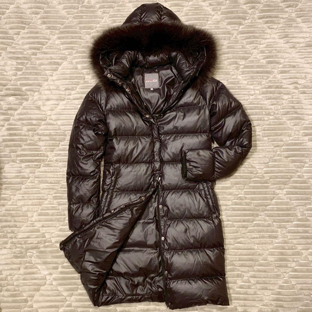 美品 デュベティカ デネブ ブラック ダウンジャケット フォックスファー 38 美品 デュベティカ デネブ ブラック ダウンジャケット フォックス