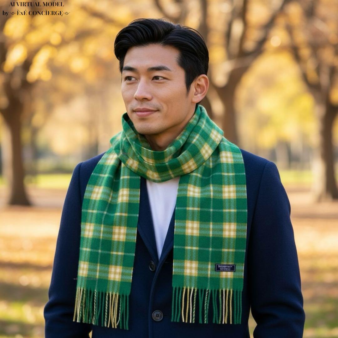 バーバリー クラフトフィニッシュ タータンチェックピュアカシミヤ