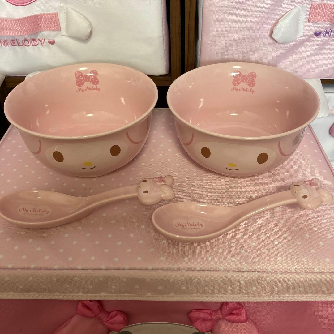 マイメロ ラーメンどんぶり2個 レンゲ2個 - メルカリ