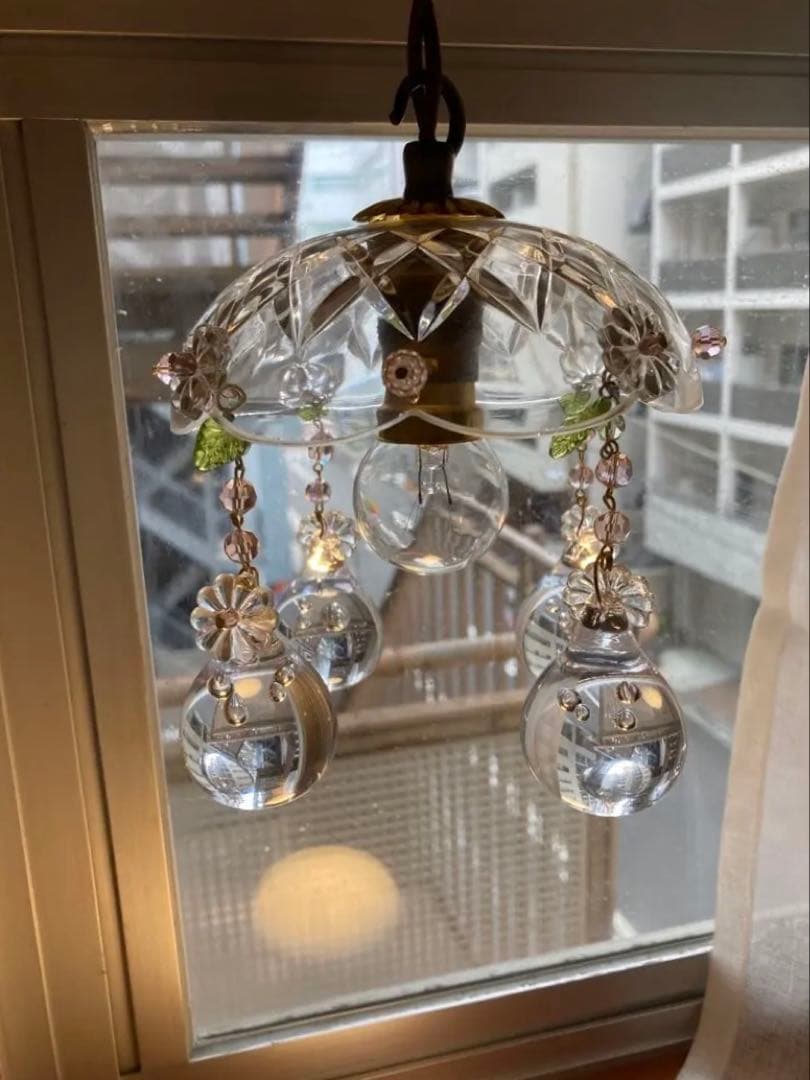 ミニシャンデリア（雫）1920年 フランス アンティーク ランプシェード