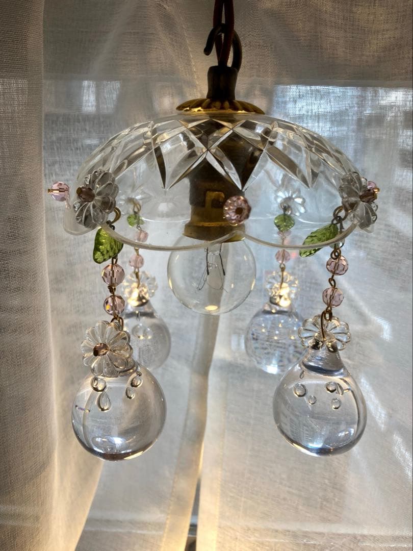 ミニシャンデリア（雫）1920年フランスアンティークランプシェード